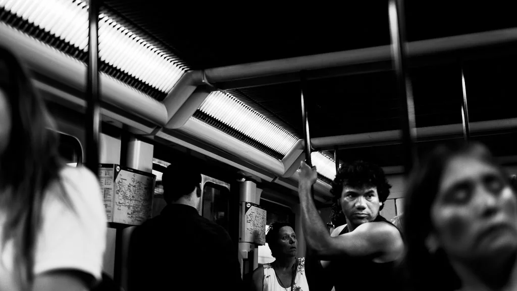 In the belly of Barcelona - El Metro in Black and White — photograph by Stephan Geyer