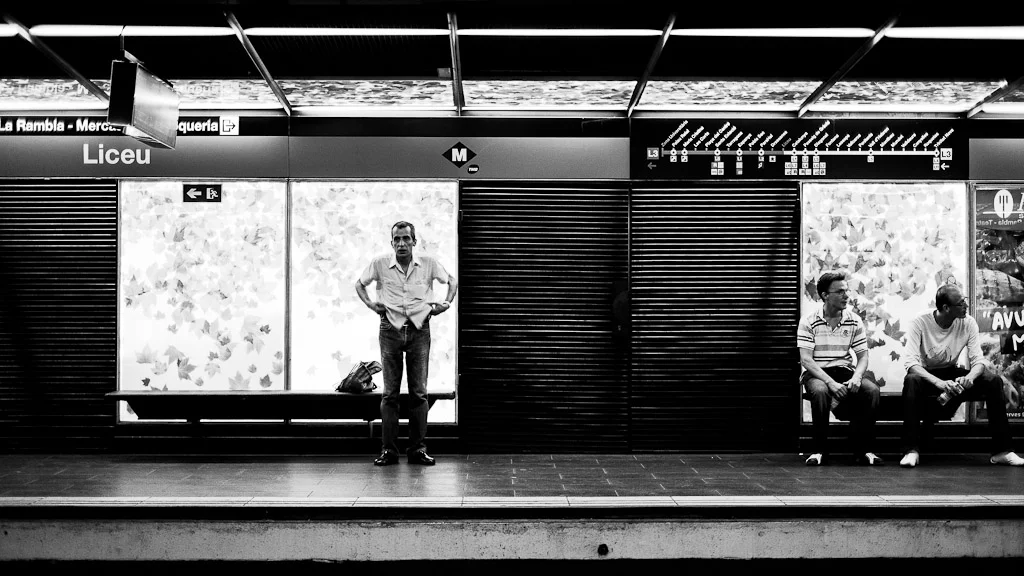 In the belly of Barcelona - El Metro in Black and White — photograph by Stephan Geyer